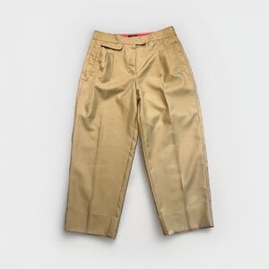 J. Crew Balloon Tapered Front Pleat Women’s tan Trousers Brown Pants Sz 14 AJ438
